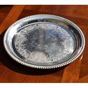 Vintage Webster Wilcox Brandon Hall Silverplate Tray 12 1/4" Pattern 7571 ISC